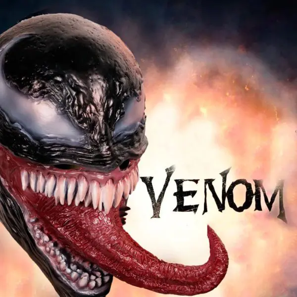 venom mask with fire
