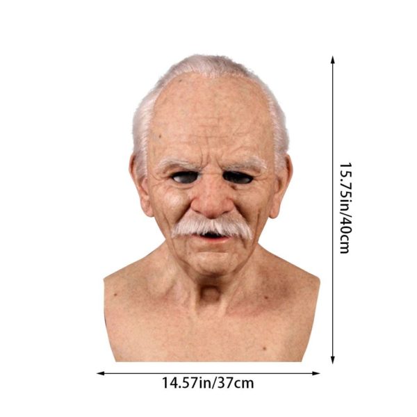 realistic old man mask sizes
