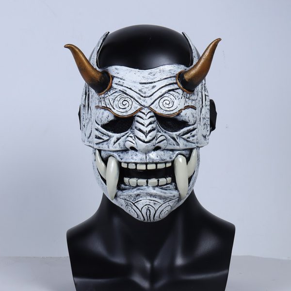 Samurail Mask - Mascarillas de l tex para Cosplay m scaras de Cosplay japonesas de Samurai terror fico Anime