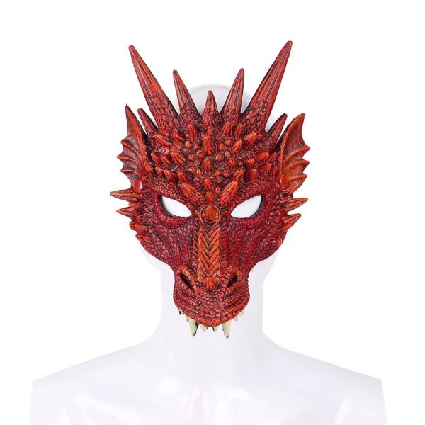 Dragon Mask - Masque de Dragon bleu 4D pour Halloween demi masque facial d corations de f te Costume.jpg Q90.jpg 2