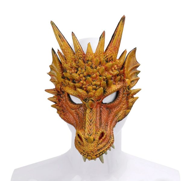 Dragon Mask - Masque de Dragon bleu 4D pour Halloween demi masque facial d corations de f te Costume.jpg Q90.jpg 3