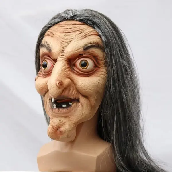 Scary Witch Mask - Masque de sorci re effrayant en Latex avec cheveux d guisement d halloween Costume de f.jpg Q90.jpg