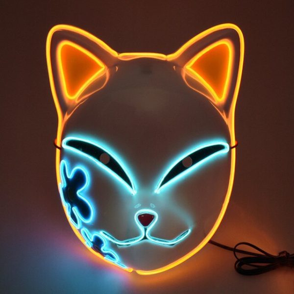 Luminous Fox Mask - Masque facial de chat lumineux LED d halloween pour femmes masque de renard tueur de d.jpg 640x640 2