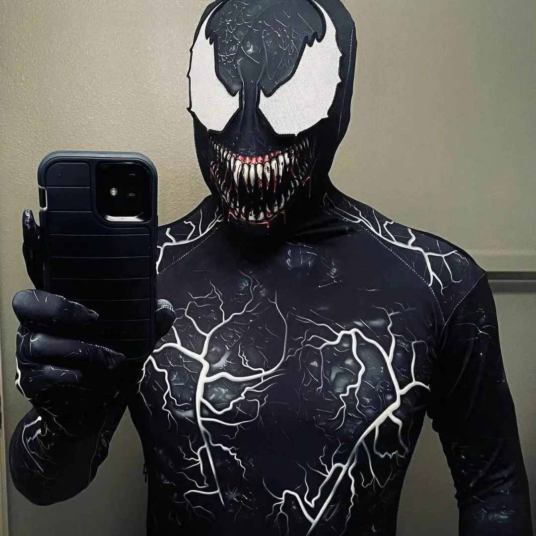 Venom Villain Felt Embroidered Mask Comic Book Villain Cosplay