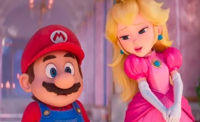 Mario costume and peach