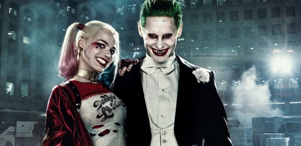 Harley Quinn and the Joker, an iconic villains couple from the Suicide Squad movies